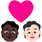 Couple with Heart- Person- Person- Dark Skin Tone- Light Skin Tone emoji on Microsoft